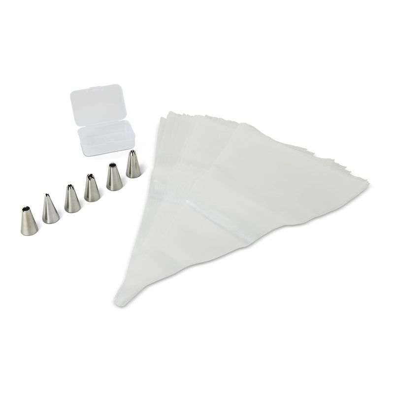 Master Chef Disposable Piping Bags with 6 Tips, 30-pc H9
