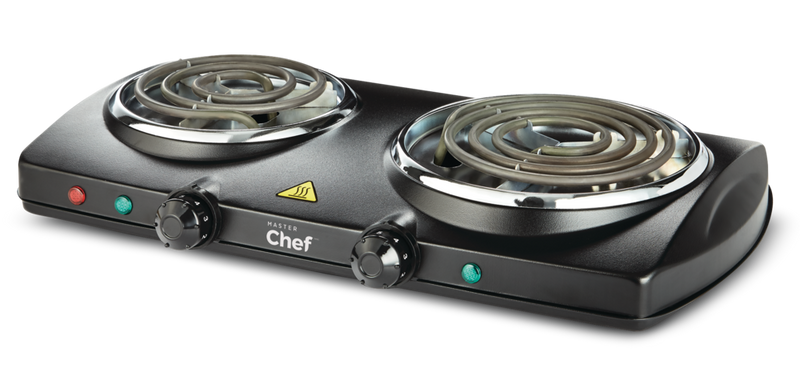 MASTER Chef Double Burner Hot Plate, Black, 1500W P4