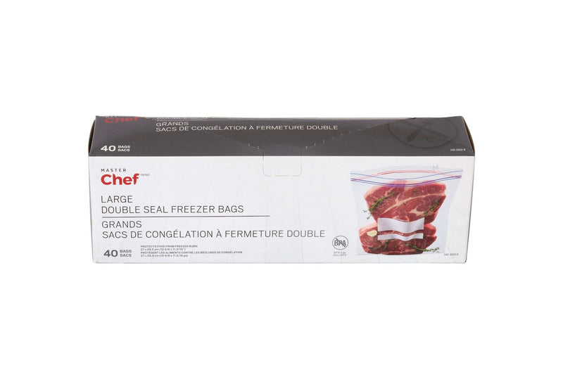Master Chef Double Seal Large Freezer Bag, 40-pk C0