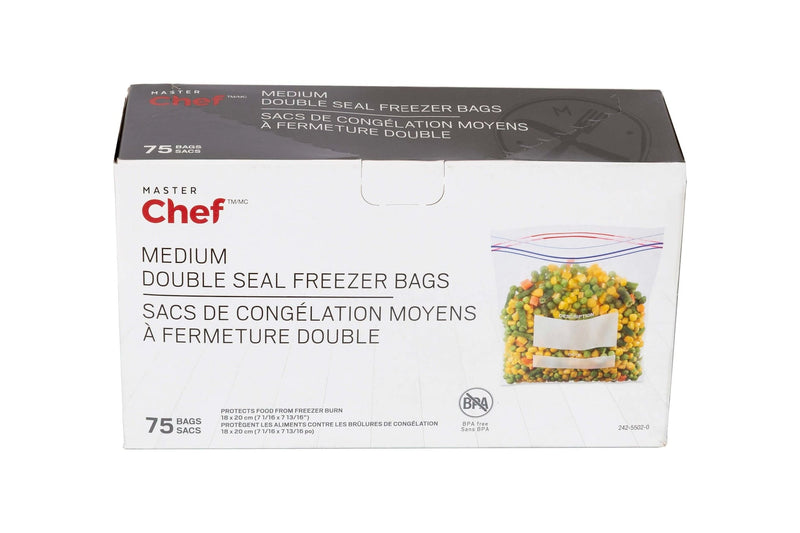 Master Chef Double Seal Medium Freezer Bag, 75-pk B6