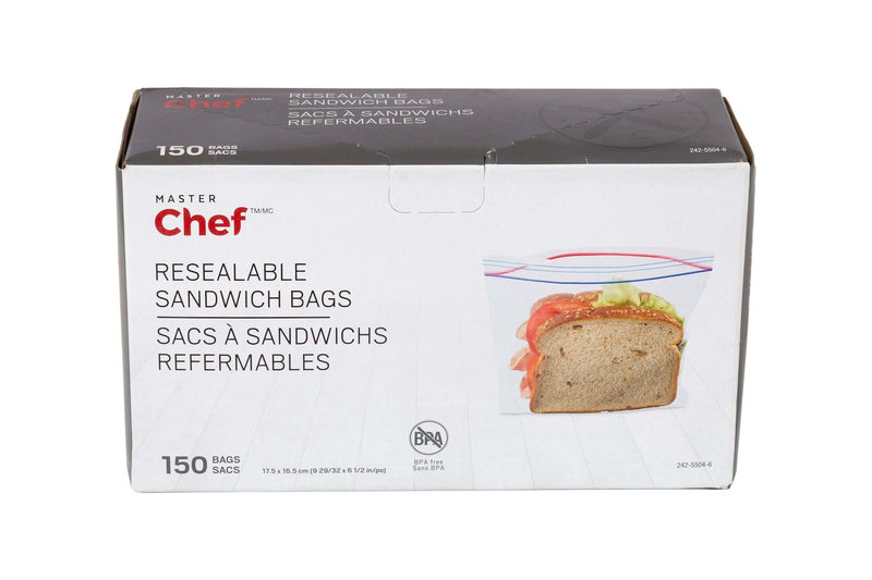 Master Chef Double Seal Sandwich Bag, 150-pk P6