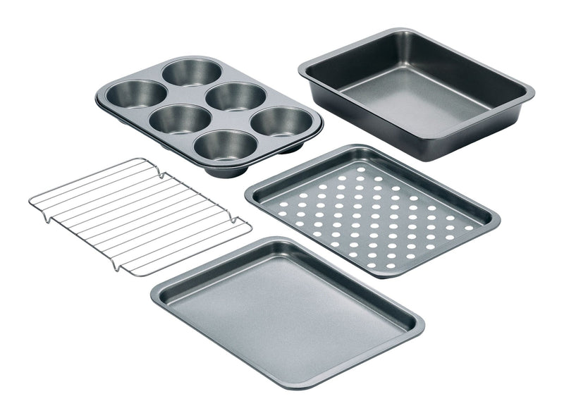 Master Chef Grey Non-Stick Toaster Oven Bakeware Set, 5-pc B7