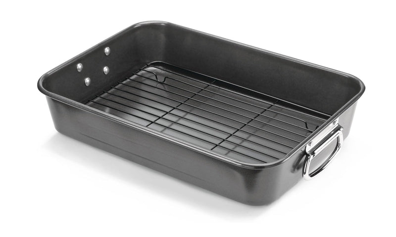 MASTER Chef Multi-Purpose Roaster with Rack, Dishwasher Safe, 9-12 lb, 25.4 x 38cm F0