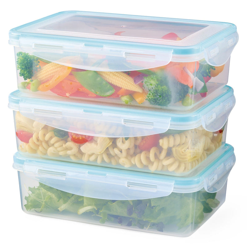 Master Chef Plastic Food Storage Container Set with Snap Lid, 1-L, 6-pc L3