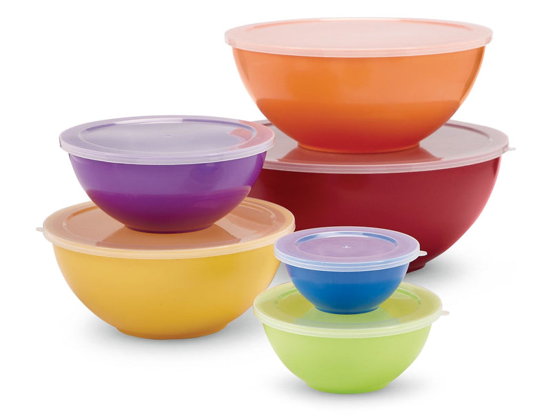 MASTER Chef Plastic Mixing Bowl Set with Lids, Assorted Sizes, 6-pk M2