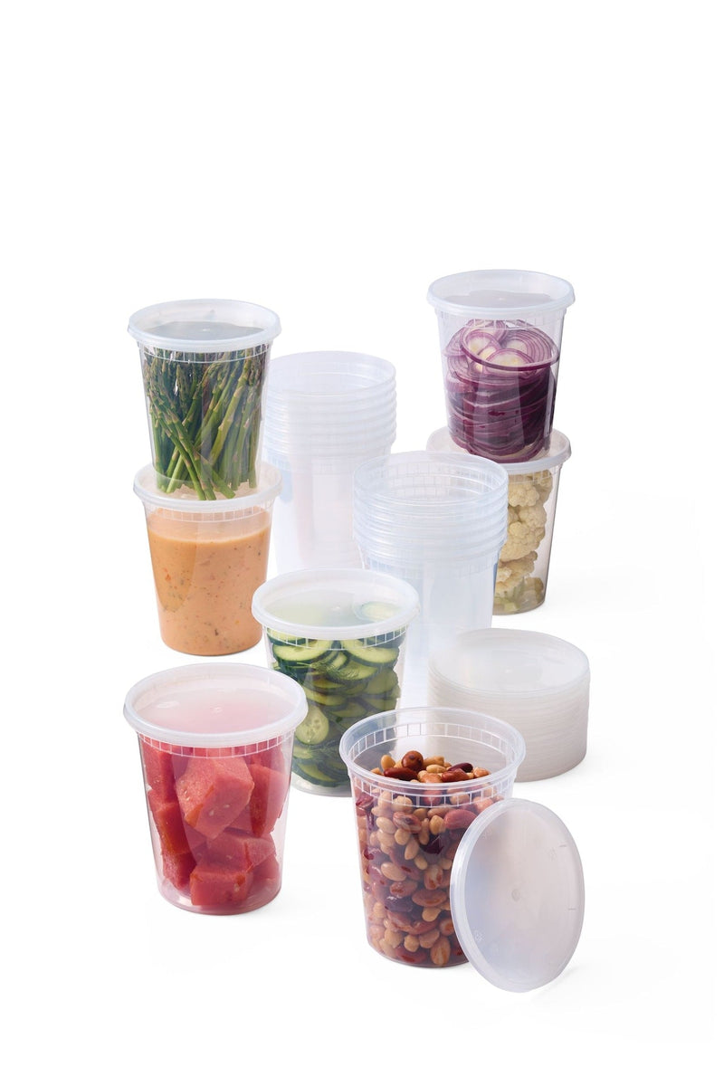 Master Chef Round Plastic Deli-Style Food Storage Container Set, 32-oz, 40-pc D6