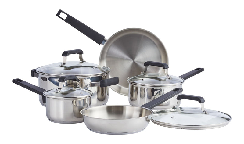 Master Chef Stainless Steel Cookware Set with Glass Lids, 9-pc P2