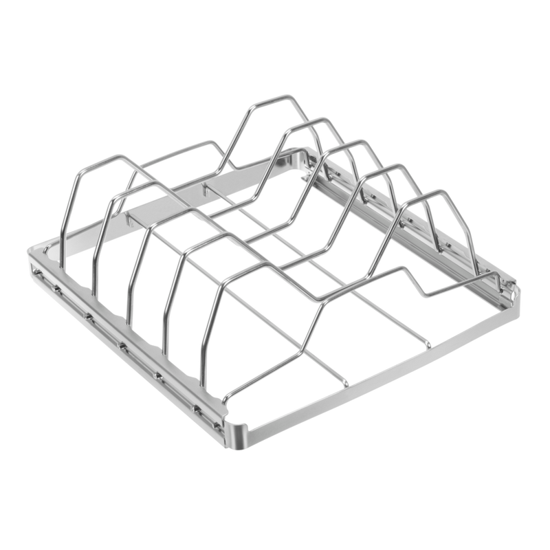 MASTER Chef Stainless Steel Folding BBQ Rib Rack/Roasting Stand, Holds 4 Full Racks of Ribs K5