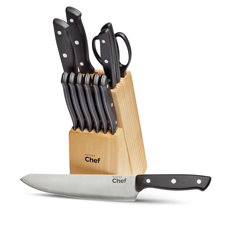 MASTER Chef Stainless Steel Knife Block & Kitchen Starter Kit, Ergonomic Grip, 22-pc R0