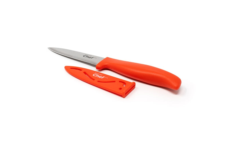 MASTER Chef Stainless Steel Paring Knife with Sheath, 3.5-in, Assorted Colours Y3