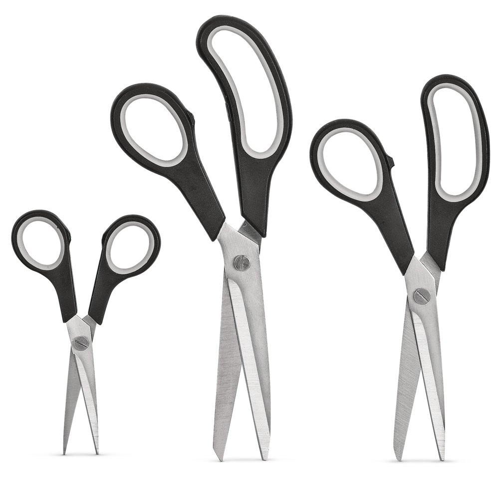MASTER Chef Stainless Steel Scissor Set, Ergonomic Grip, 3-pc