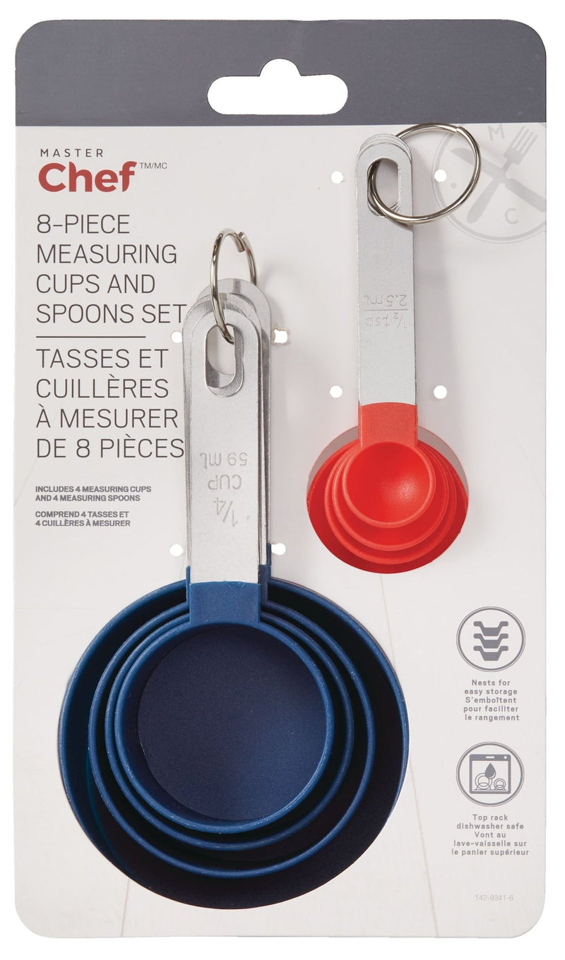 MASTER Chef Stainless Steel Stacking Measuring Cup & Spoons Set, 8-pc G0