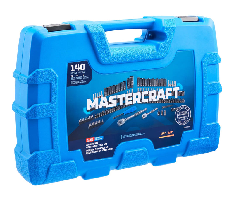 Mastercraft 140 Piece 1/4" and 3/8" Drive Black Socket Set L2