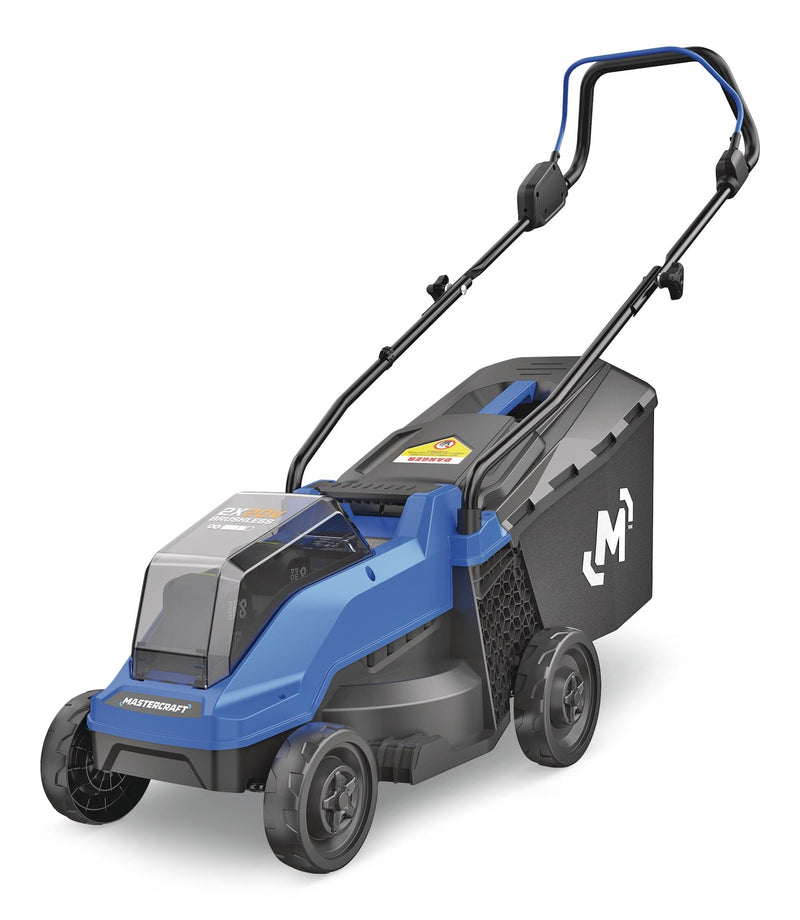 Mastercraft 2 x 20V Cordless 14-in Brushless Push Lawn Mower Kit with 2 PWR POD 4 Ah Batteries and Charger C5