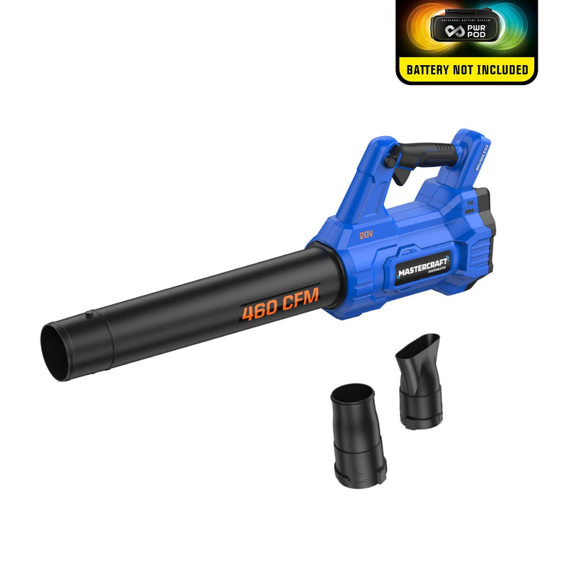 Mastercraft 20V Cordless 460 CFM Brushless Leaf Blower, Tool Only, PWR POD Compatible K3
