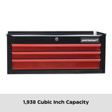 Mastercraft 3-Drawer Intermediate Tool Chest, Black & Red, 26-in