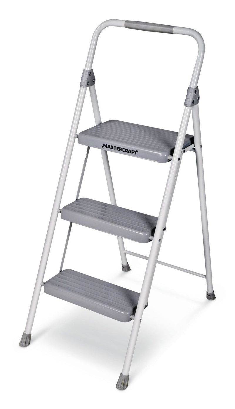Mastercraft 3-Step Metal Folding Step Stool, 225-lb, 3.2 ft C0