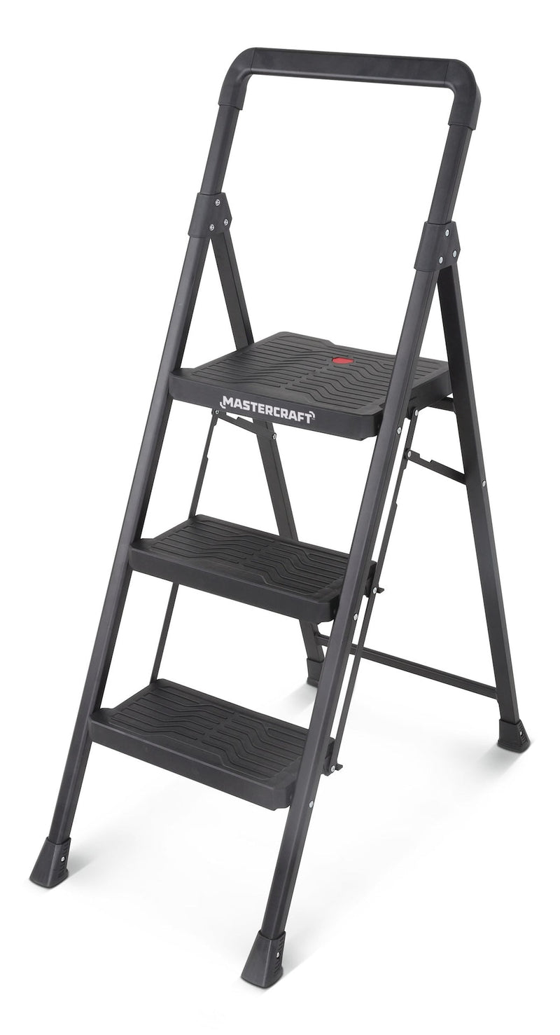Mastercraft 3-Step Metal/Plastic Folding Step Stool, 250-lb, 3.9 ft Z7