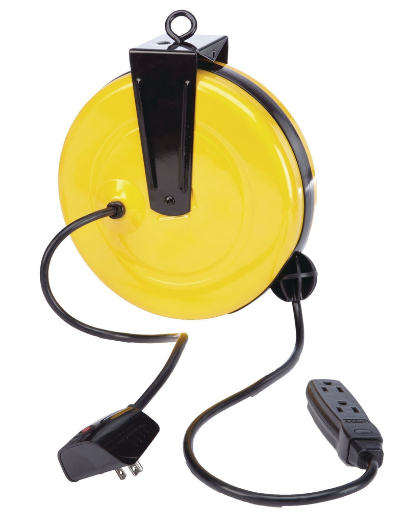 Mastercraft 30-ft 16/3 Retractactabe Extension Cord Reel with 3 Grounded Outlets L6