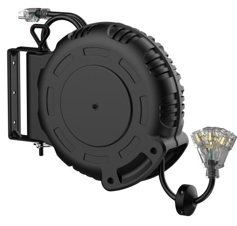 Mastercraft 40-ft Retractable Black Extension Cord Reel with Swivel Mount O1