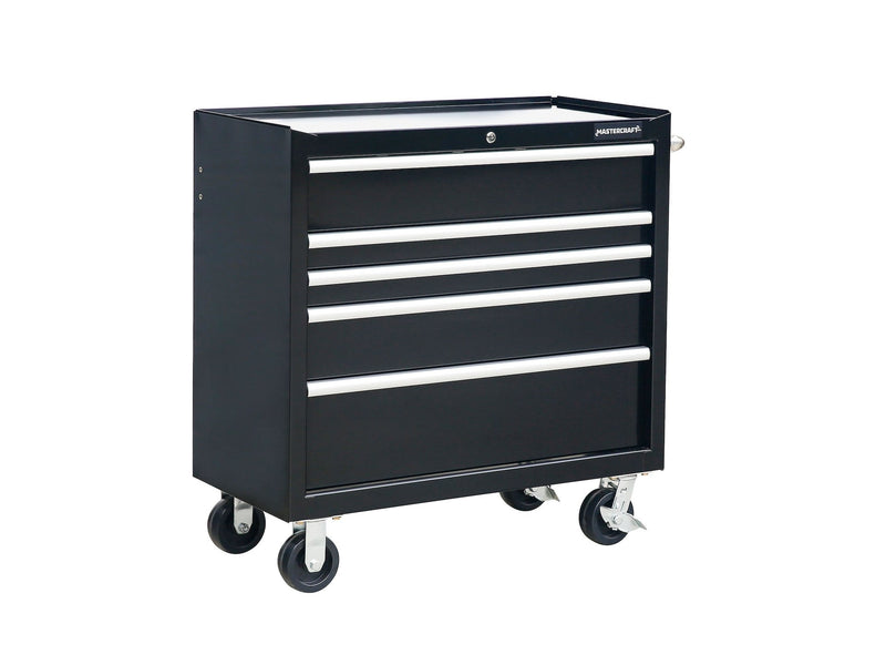 Mastercraft 5-Drawer Powder-Coated Steel Tool Cabinet, Black, 36-in Z0