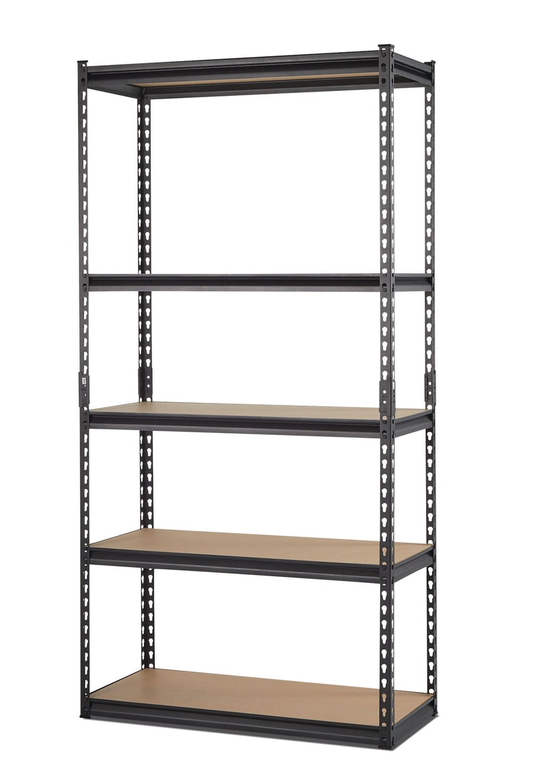 Mastercraft Adjustable 5-Shelf Steel Metal & Wood Storage Rack / Shelving Unit, 36 x 16 x 72-in U8