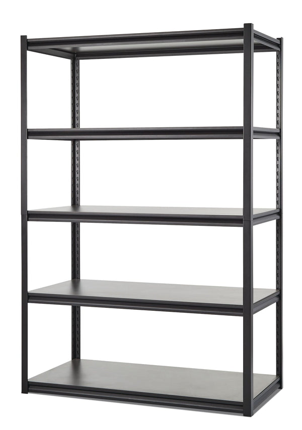 Mastercraft Adjustable 5-Shelf Steel Metal & Wood Storage Rack/Shelving Unit, 48 x 24 x 72-in N2
