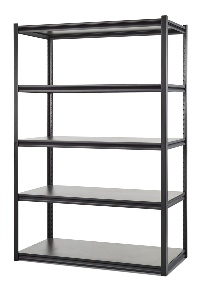 Mastercraft Adjustable 5-Shelf Steel Metal & Wood Storage Rack/Shelving Unit, 48 x 24 x 72-in N2