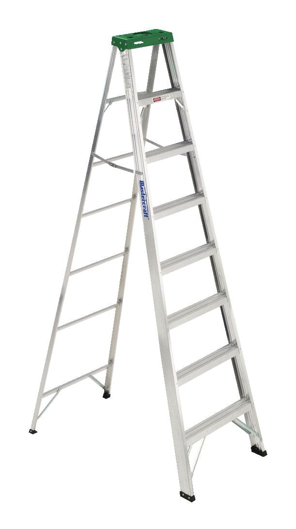 Mastercraft Grade 2 Aluminum Commercial Step Ladder, 8-ft, 225-lb Load Capacity M3
