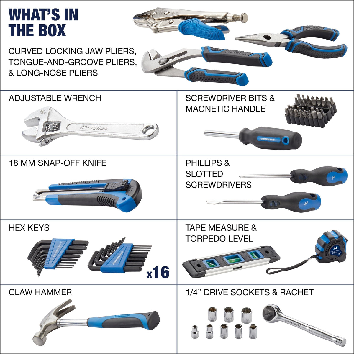 Mastercraft Home Repair Tool Set, 69-pc