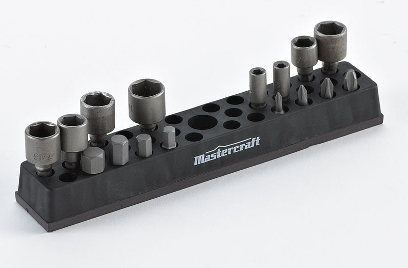 Mastercraft Magnetic Hex Bit Holder Organizer with 37 Holes Y3