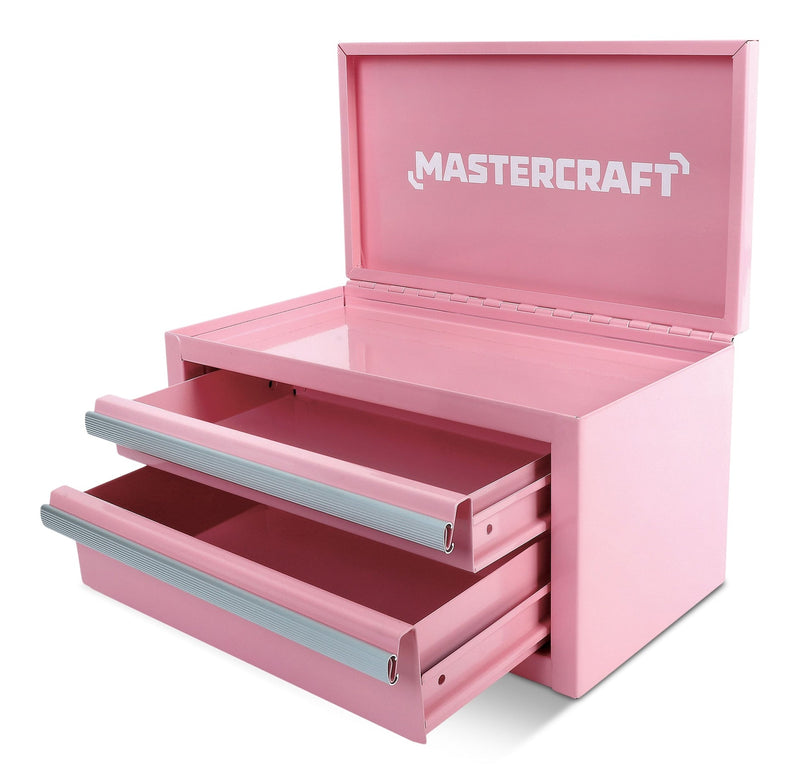 Mastercraft Mini Toolbox with 2 Drawers, Pink N2