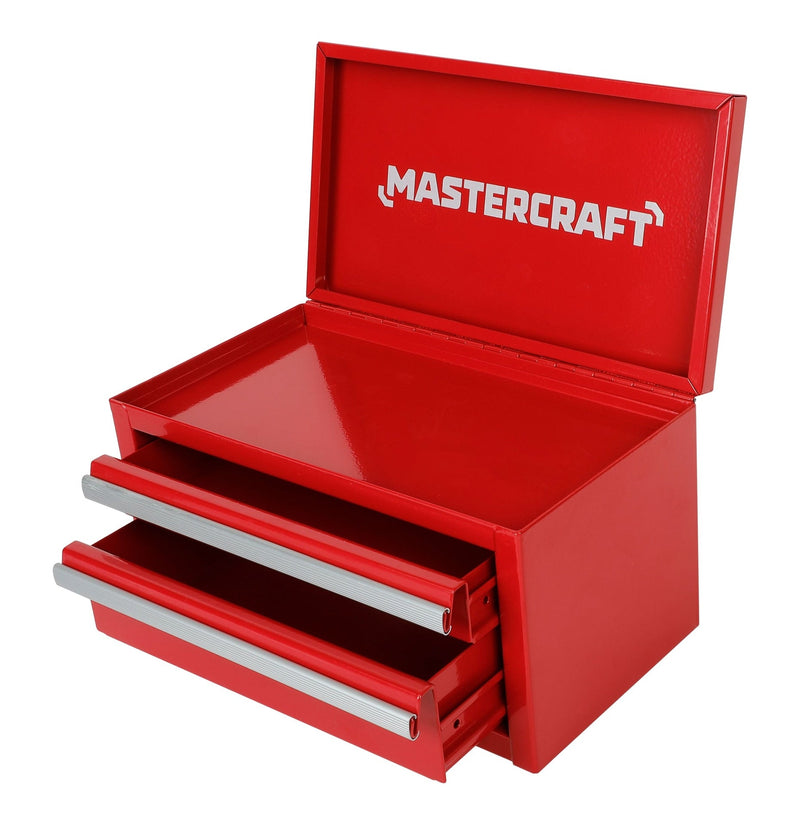 Mastercraft Mini Toolbox with 2 Drawers, Red Q0