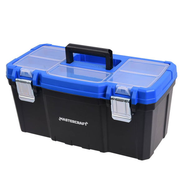Mastercraft Portable Plastic Tool Box with Removable Tray & Tray Top, Blue, 19-in, Mastercraft Jumbo Hex Key Set/Allen Wrench Set, Metric, High... L7