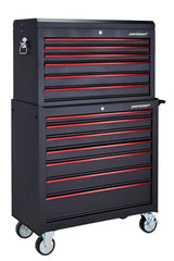 Mastercraft Rolling Tool Storage Cabinet with 7 Drawers, Black, 36-in