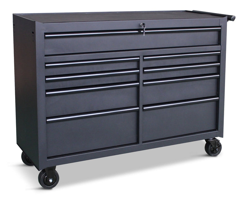 Mastercraft Rolling Tool Storage Cabinet with 9 Drawers, Black, 52-in L0