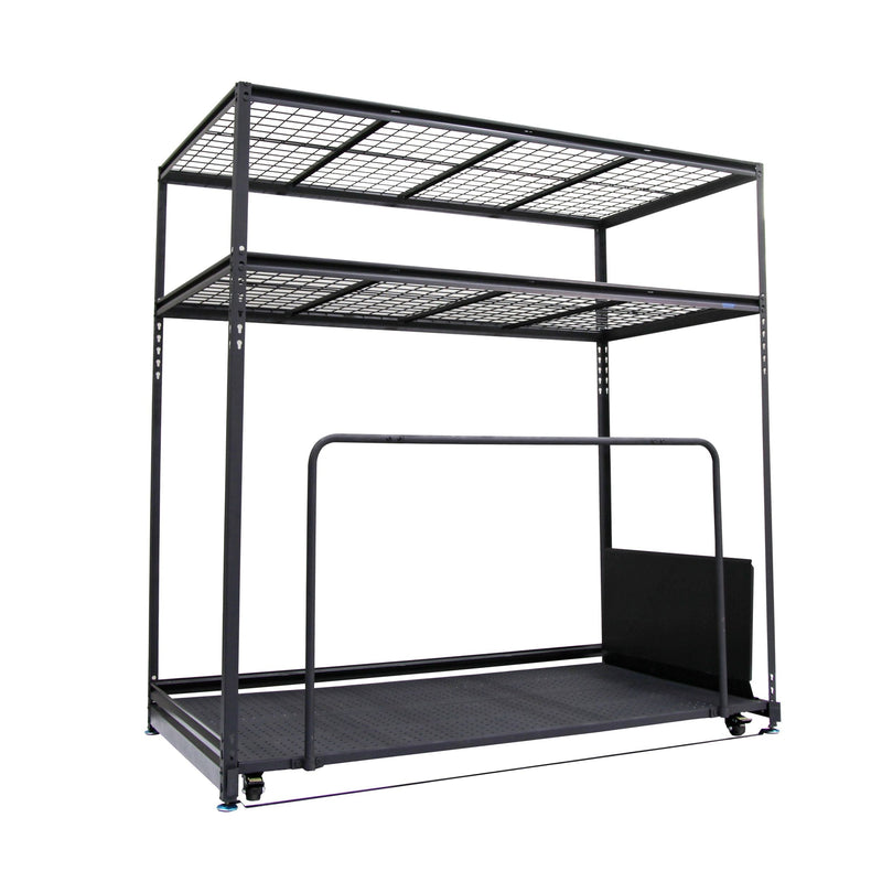 Mastercraft Seasonal Storage Rack with Rolling Platform Cart, Black, 65.5-in x 35.5-in x 68-in J0
