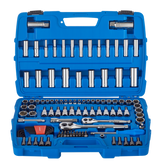 Mastercraft Socket Set, 128-pc, SAE / Metric, CRV, Nickel-Chrome Plating