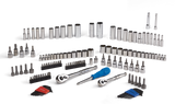 Mastercraft Socket Set, 128-pc, SAE / Metric, CRV, Nickel-Chrome Plating
