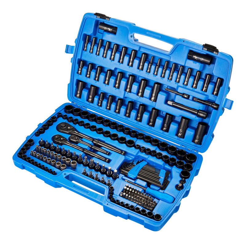 Mastercraft Socket Set, 229-pc, SAE / Metric, CRV, Black Steel Finish X9
