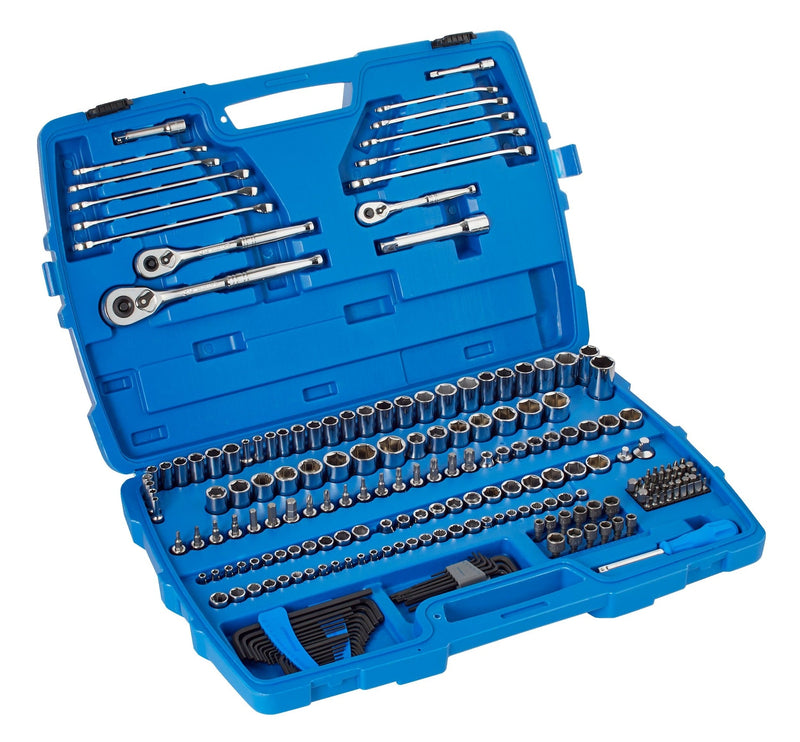 Mastercraft Socket Set, 233-pc, SAE / Metric, Nickel-Chrome Plating H8