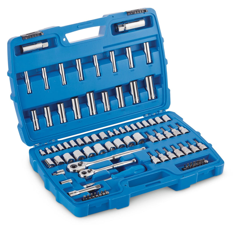 Mastercraft Socket Set, 95-pc, SAE / Metric, CRV, Nickel-Chrome Plating J0