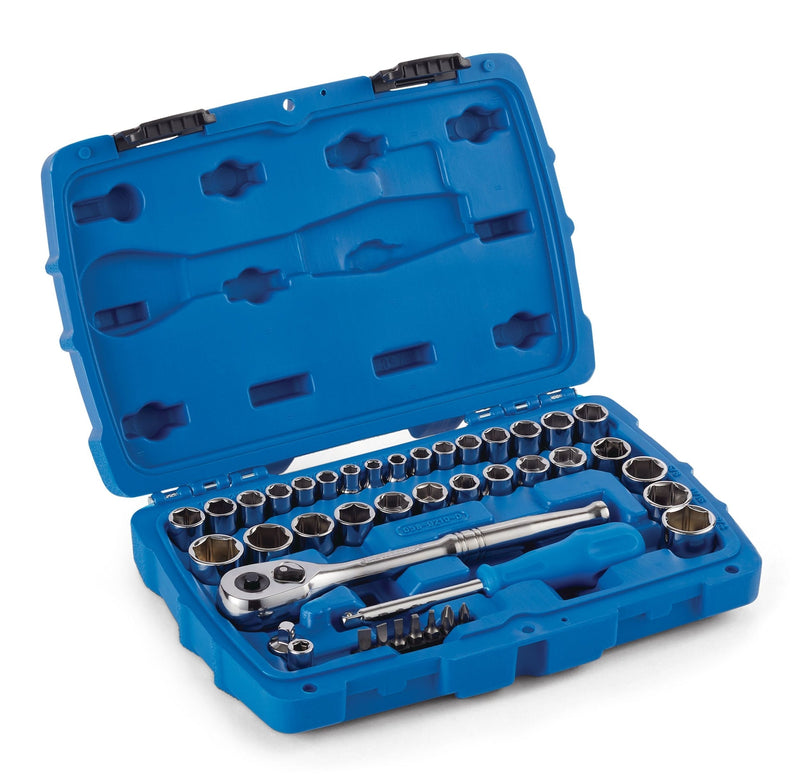Mastercraft Socket Set, SAE / Metric, CRV, Nickel-Chrome Plating, 41-pc K4