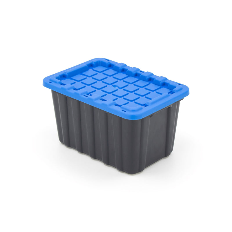 Mastercraft Tiny Heavy Duty Stackable Storage Tote with Lid, Black A9
