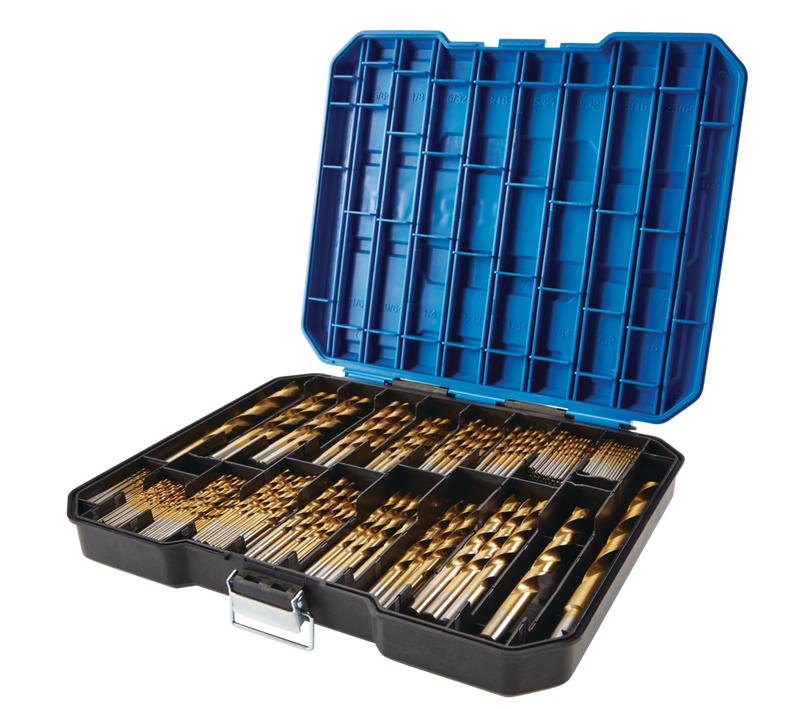 Mastercraft Titanium Drill Bit Set for Wood, Metal, Plastic, 230-pc K7