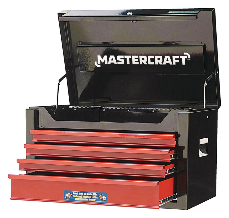 Mastercraft Tool Chest with 4 Drawers, Black & Red, 26-in F2