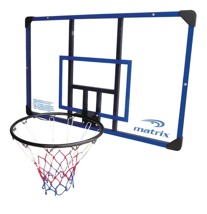 Matrix Deluxe Outdoor Basketball Backboard Hoop & Net with Wall Mount, 44-in X3