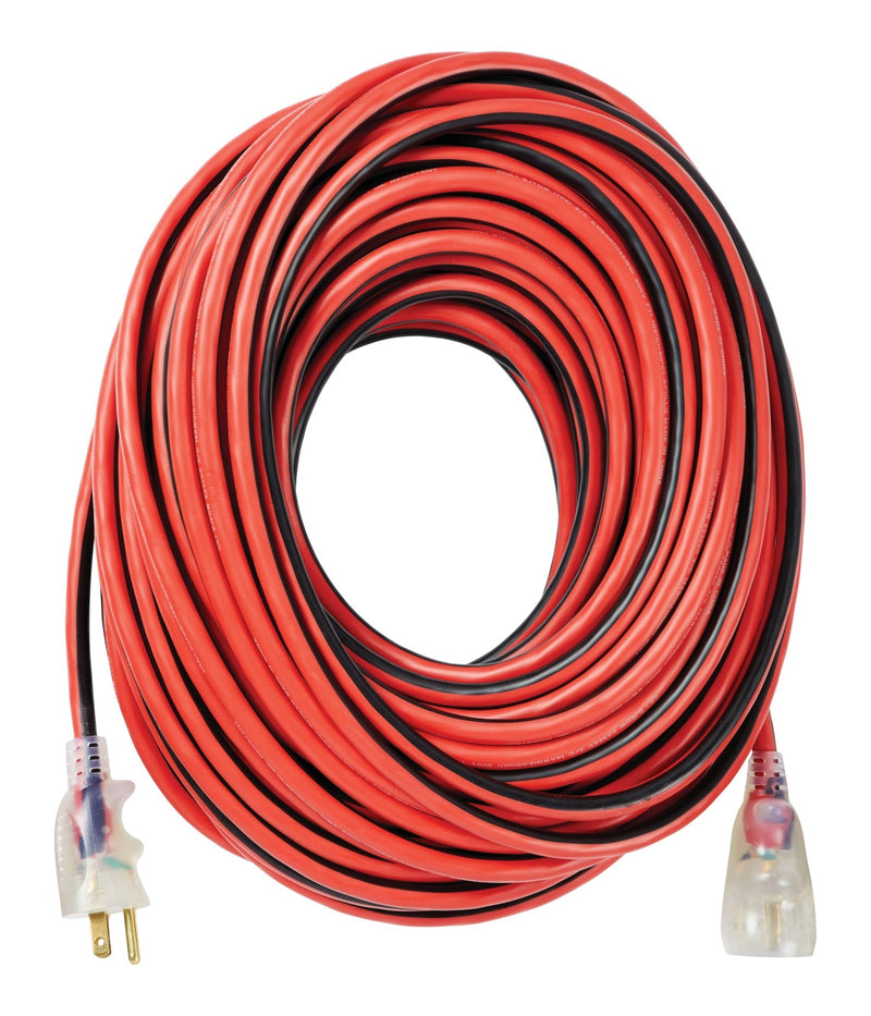 MAXIMUM 100-ft 14/3 Outdoor Extension Cord with Grounded Outlet, Lighted End and Locking Connector, Hi-Visibility C4