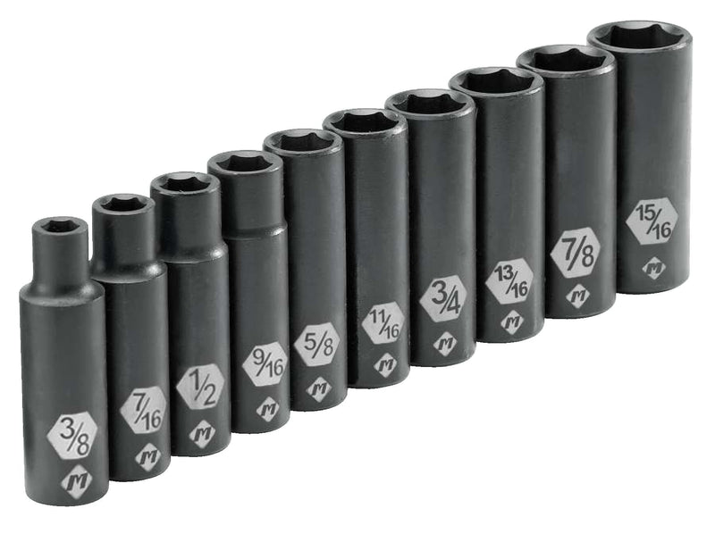 MAXIMUM 1/2-in Drive Deep Impact Socket Set, SAE, 10-pc O9