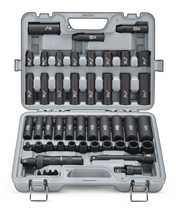 MAXIMUM 1/2-in Drive Professional Grade Impact Socket Set, 48-pc, CRMO U8